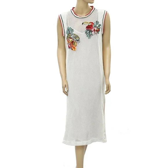 Rapsodia | Dresses | Rapsodia Fishnet Embroidered Midi Dress Sequin Beach  Cream Cotton M | Poshmark